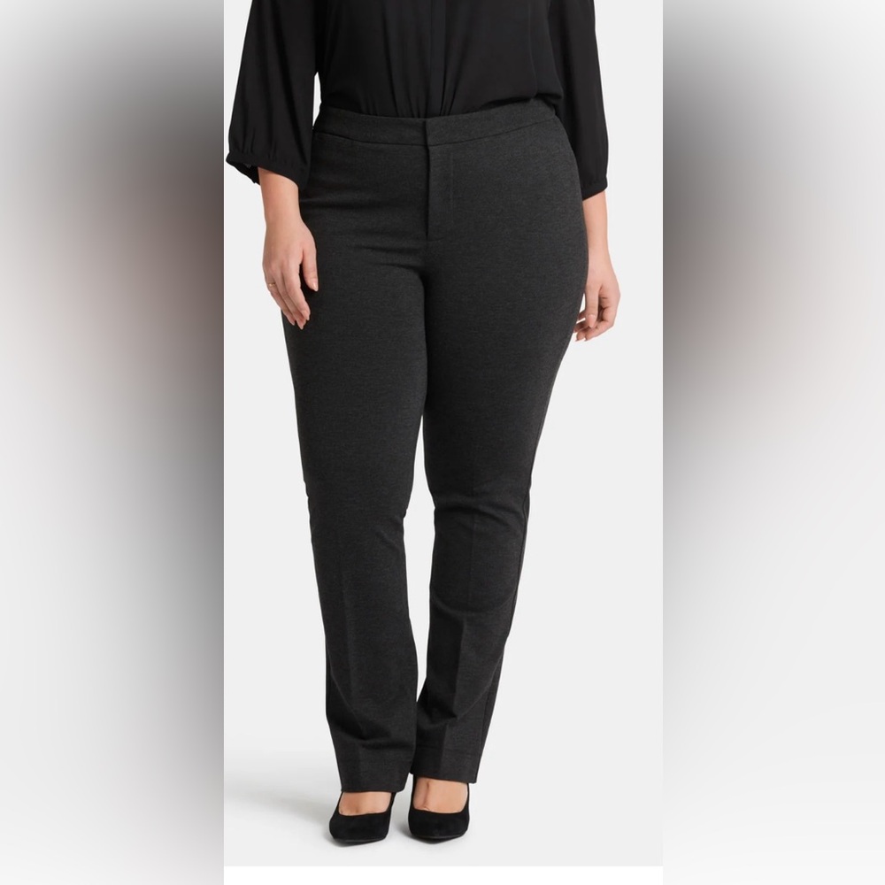 NYDJ Lift X Tuck Classic Trouser Pant in charcoal grey-Size 14-16-New with tags